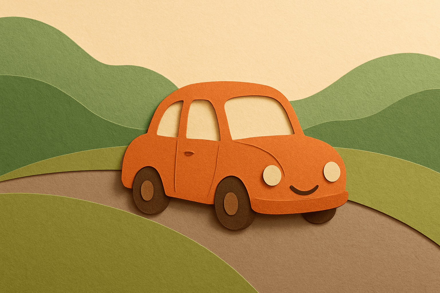 Warm paper-cut style illustration representing auto coverage