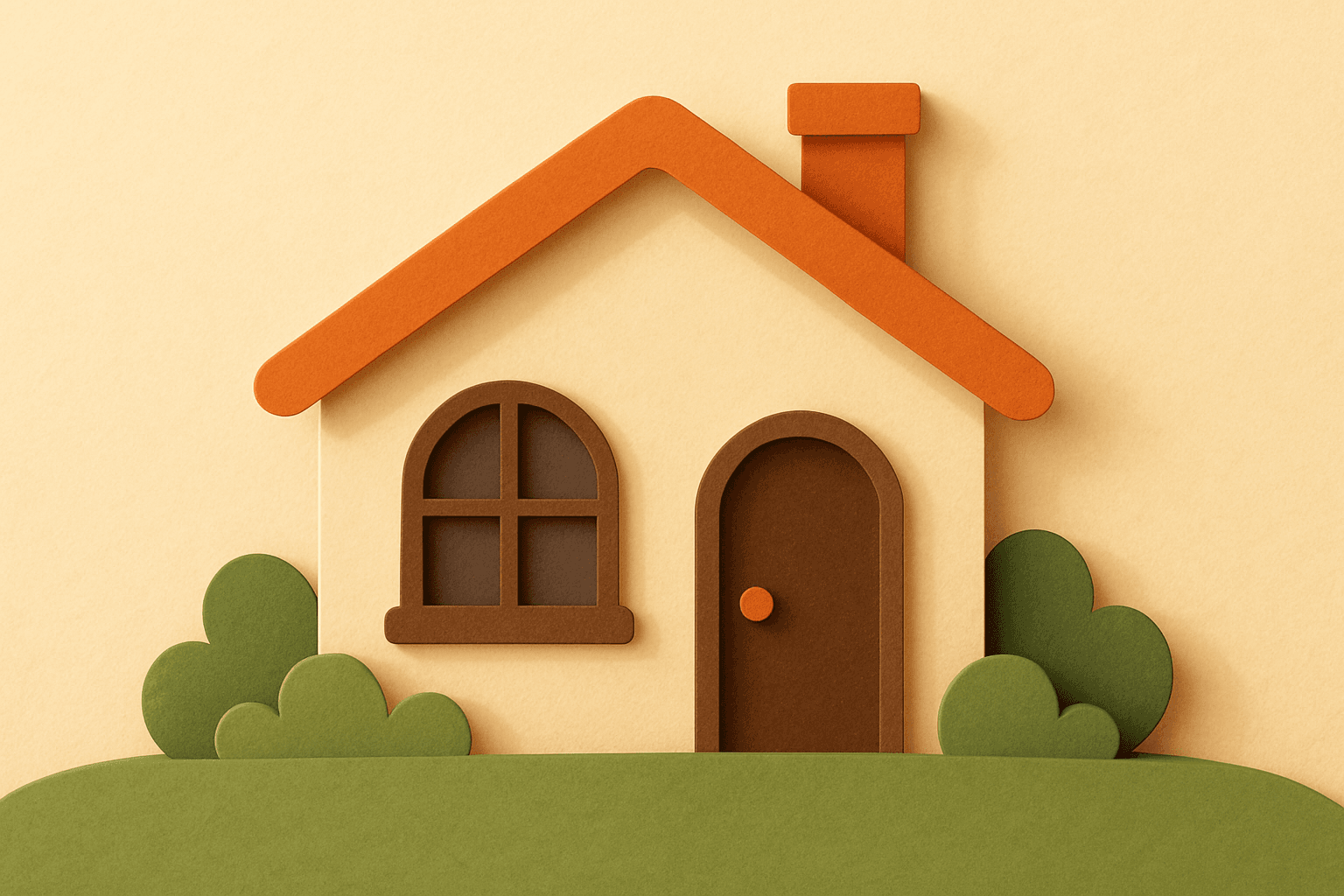 Warm paper-cut style illustration representing home coverage
